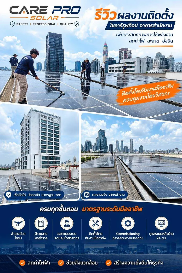 รีวิวผลงานติดตั้งระบบโซลาร์เซลล์บนหลังคาบ้านพักอาศัย — CAREPRO SOLAR