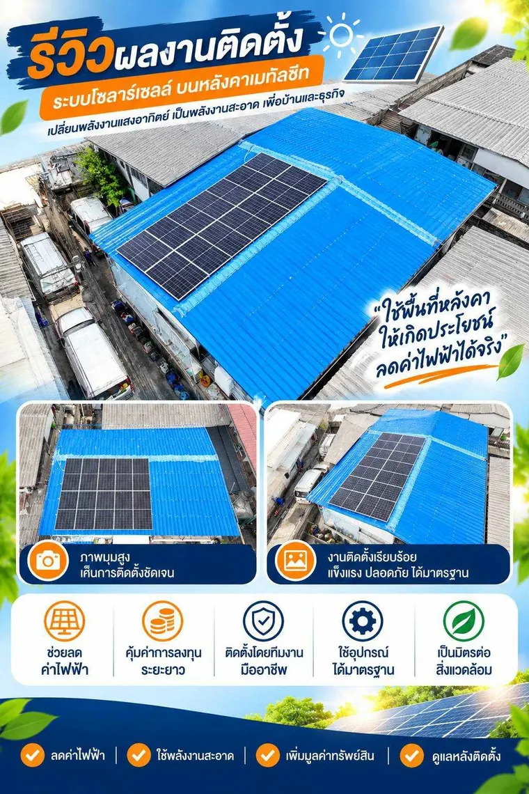 รีวิวผลงานติดตั้งระบบโซลาร์เซลล์บนหลังคาบ้าน พร้อมดูแลหลังติดตั้ง — CAREPRO SOLAR
