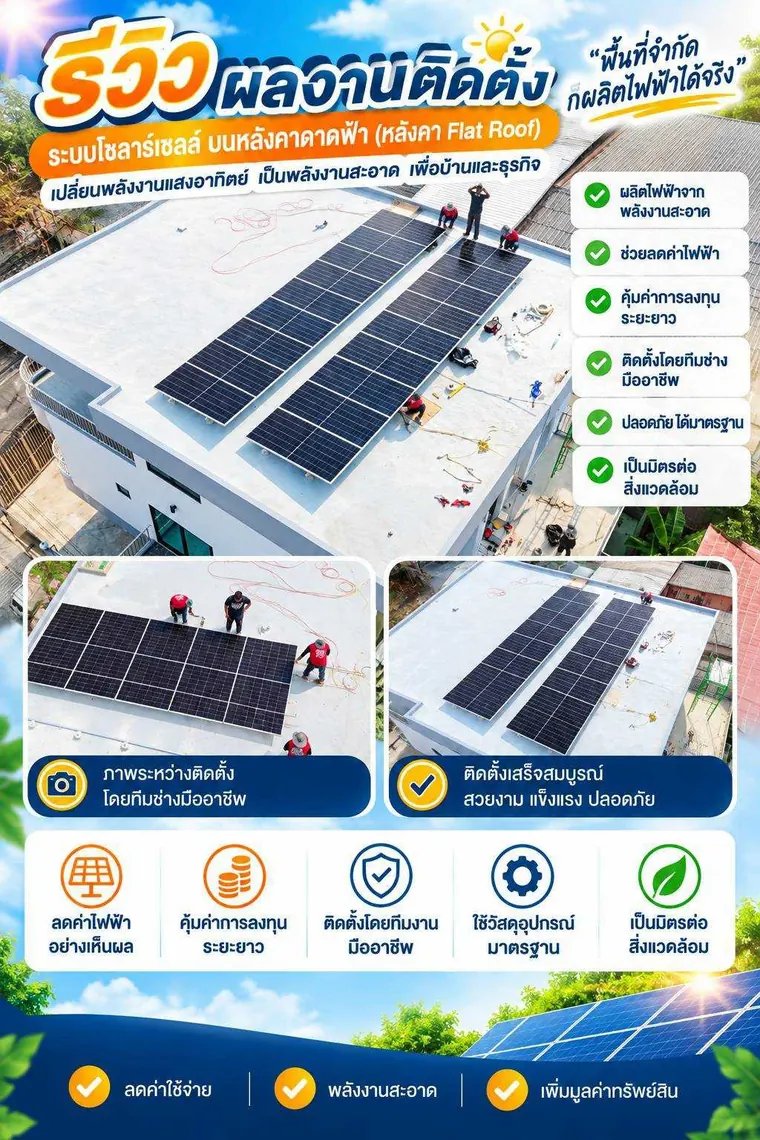 รีวิวผลงานติดตั้งโซลาร์รูฟท็อป ผลิตพลังงานสะอาดใช้เองอย่างคุ้มค่า — CAREPRO SOLAR